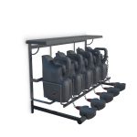 Kit Fresh con supporto per 5 annaffiatoi in polietilene da 4 litri e lucchetto a moneta