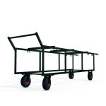 Carrello porta-feretri LP1 in acciaio con ruote imperforabili e manopole regolabili