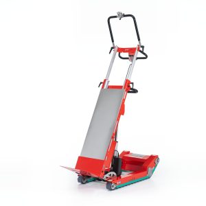Dispositivo motorizzato Skipper con orugas antideslizantes para transporte seguro de cargas voluminosas y ataúdes en escaleras y superficies irregulares.
