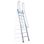 Scala F11 in alluminio scorrevole con corrimano e gradini antiscivolo per uso professionale