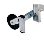 Scala a castello Kompasso Eco pieghevole in alluminio con gradini antiscivolo, barra stabilizzatrice e piano di calpestio ampio, ideale per uso professionale