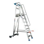 Scala a castello pieghevole in alluminio per uso professionale